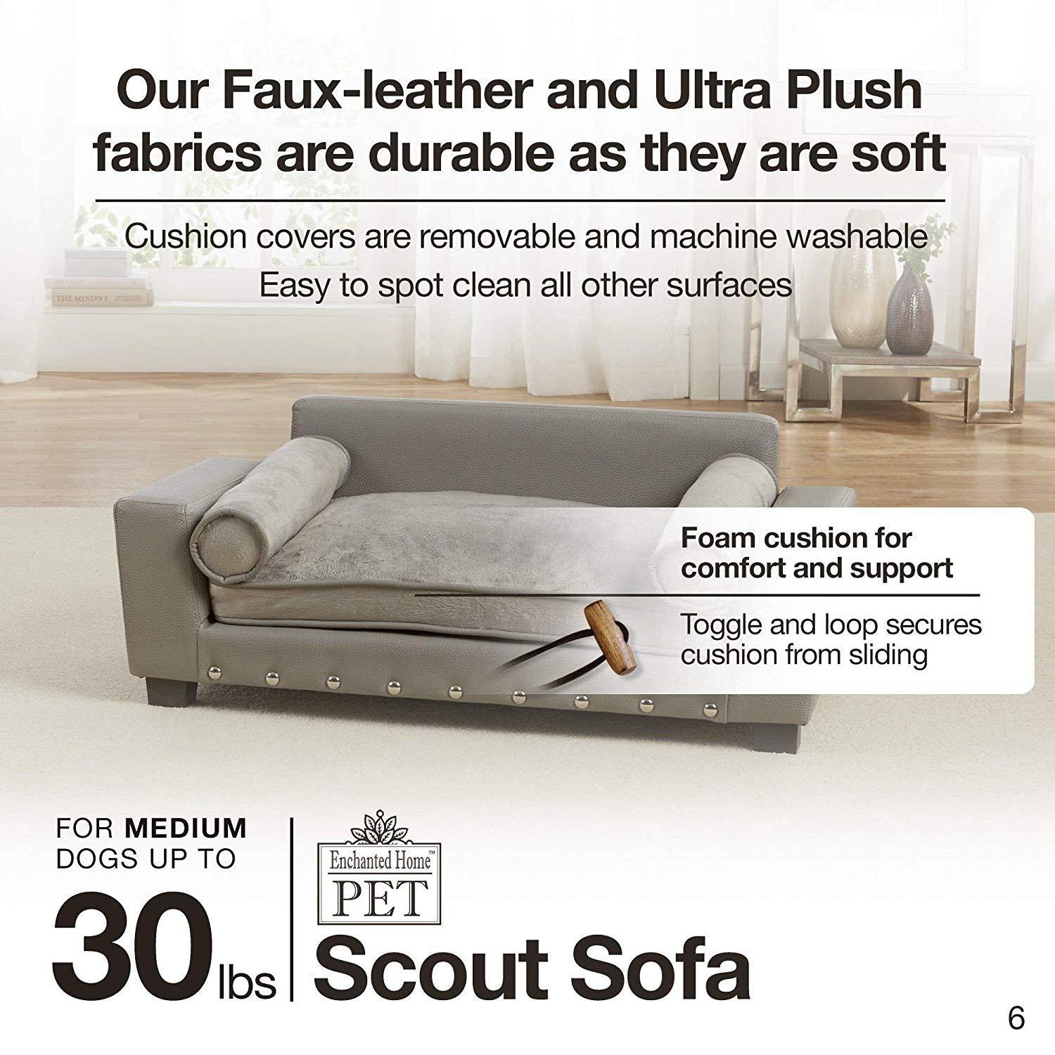 Enchanted Home Pet Grey Scout Pet Sofa