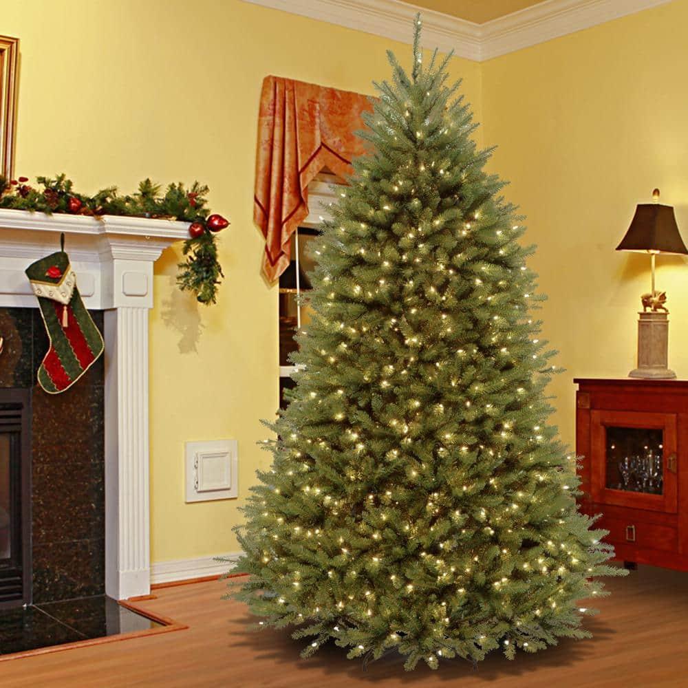 9 ft. Pre-Lit Dunhill Fir Hinged Artificial Christmas Tree with Clear Lights