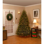 9 ft. Pre-Lit Dunhill Fir Hinged Artificial Christmas Tree with Clear Lights