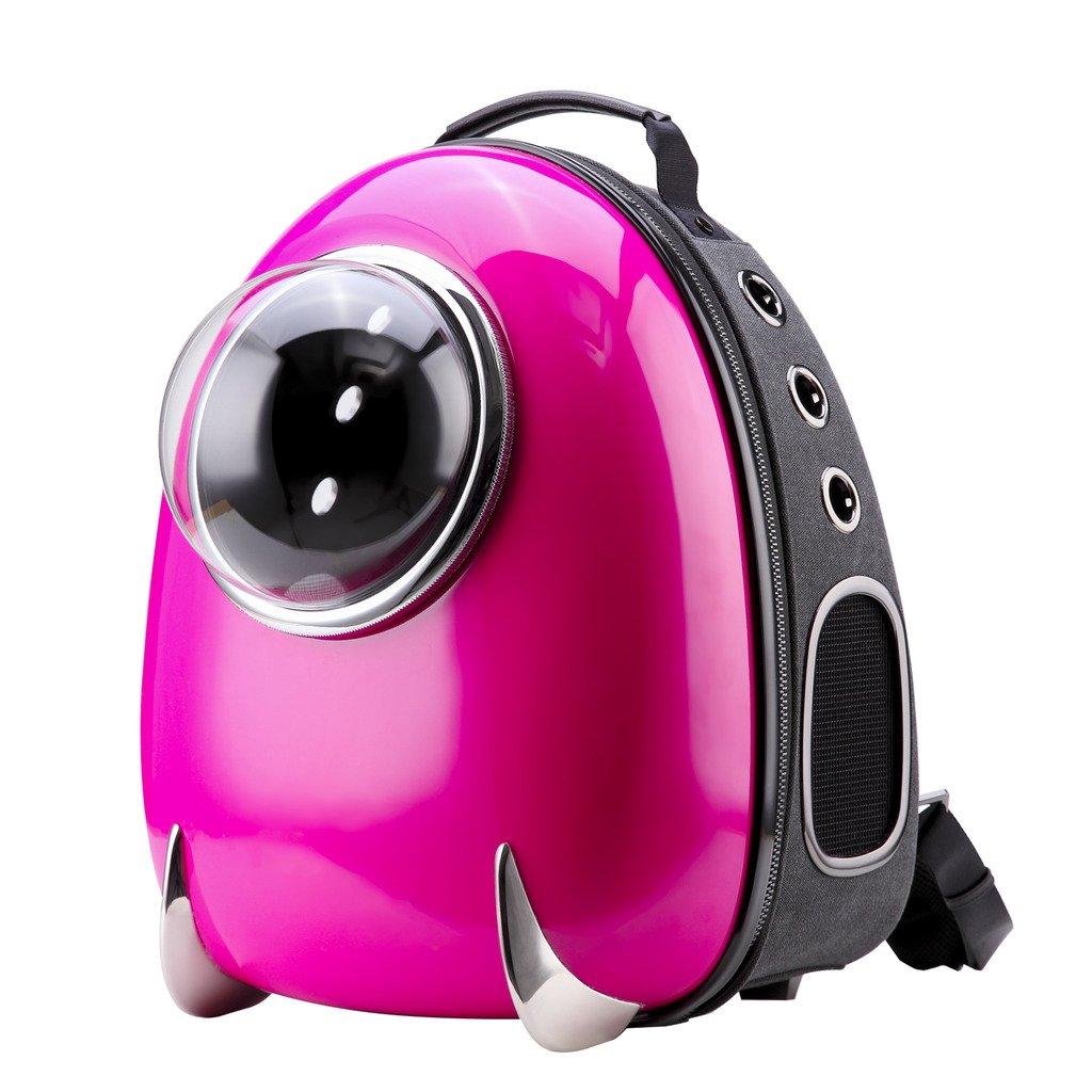 CLOVERPET C0201 Innovative Fashion Bubble Pet Travel Carrier Backpack for Cats Dogs Puppy, Rose, 13.4" LX13 WX16.9 H