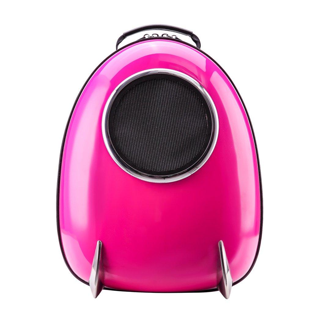 CLOVERPET C0201 Innovative Fashion Bubble Pet Travel Carrier Backpack for Cats Dogs Puppy, Rose, 13.4" LX13 WX16.9 H