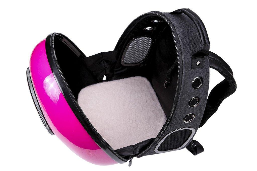 CLOVERPET C0201 Innovative Fashion Bubble Pet Travel Carrier Backpack for Cats Dogs Puppy, Rose, 13.4" LX13 WX16.9 H