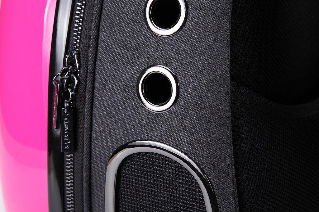 CLOVERPET C0201 Innovative Fashion Bubble Pet Travel Carrier Backpack for Cats Dogs Puppy, Rose, 13.4" LX13 WX16.9 H