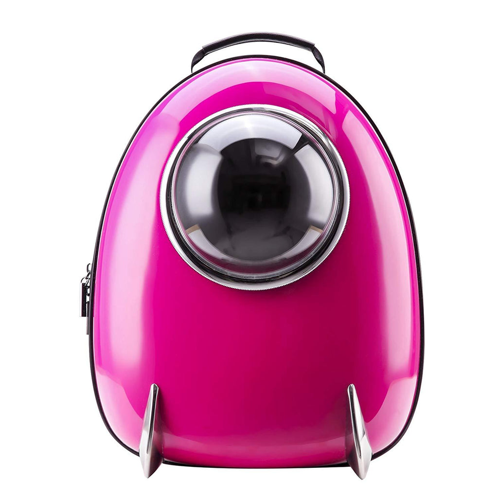CLOVERPET C0201 Innovative Fashion Bubble Pet Travel Carrier Backpack for Cats Dogs Puppy, Rose, 13.4" LX13 WX16.9 H