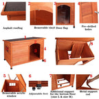ROCKEVER Dog Houses Outdoor Insulated, Weatherproof Dog Houses Outside with Door Cute Wooden