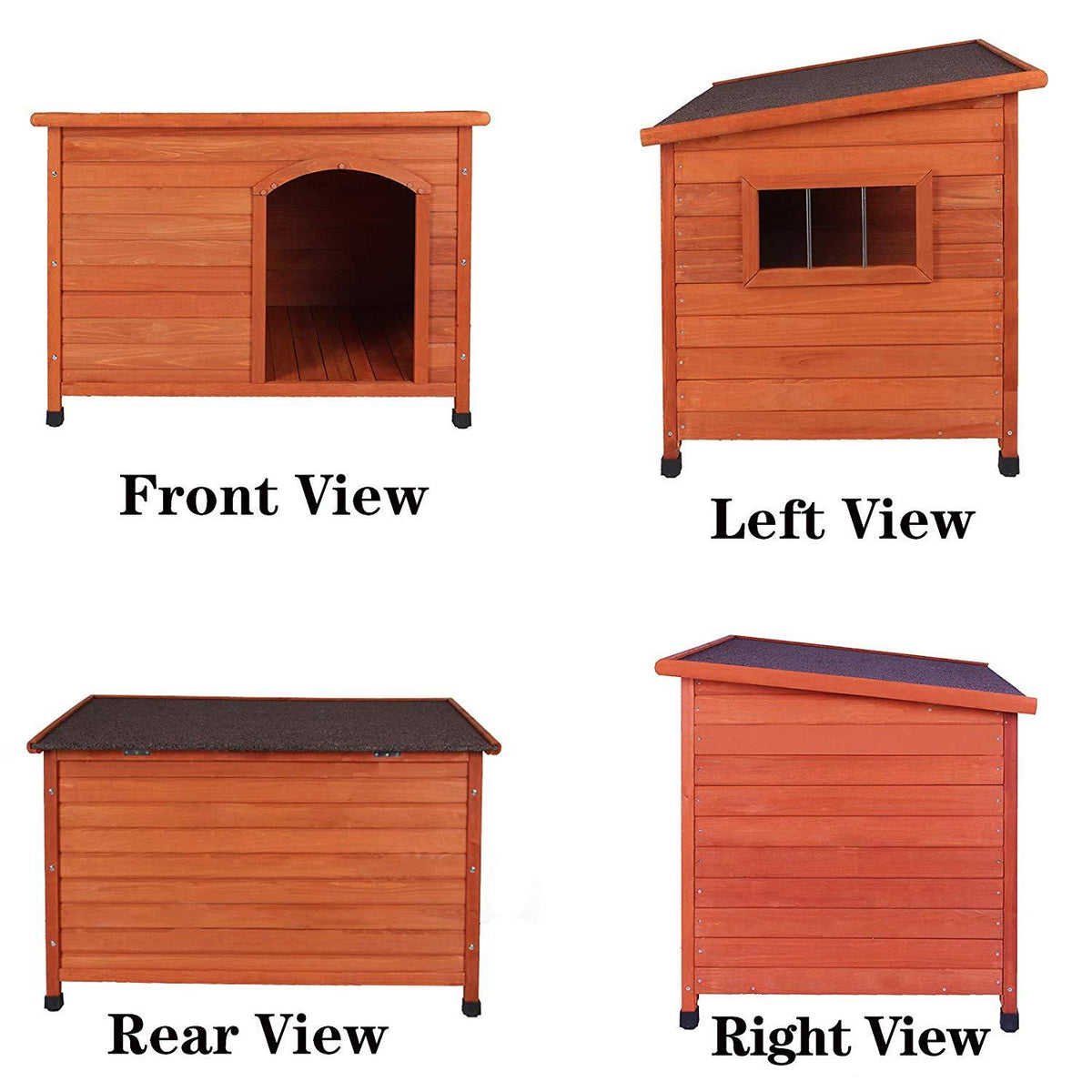 ROCKEVER Dog Houses Outdoor Insulated, Weatherproof Dog Houses Outside with Door Cute Wooden