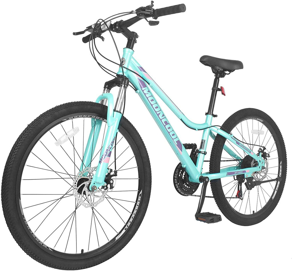 Mountain Bike 21 Speeds 20/24/ 26 Inch Wheel, Double Disc Brakes Mountain Bicycles, Aluminum and Steel Frame Options, Multiple Colors Adult Mountain Bikes for Men Women Ladies.
