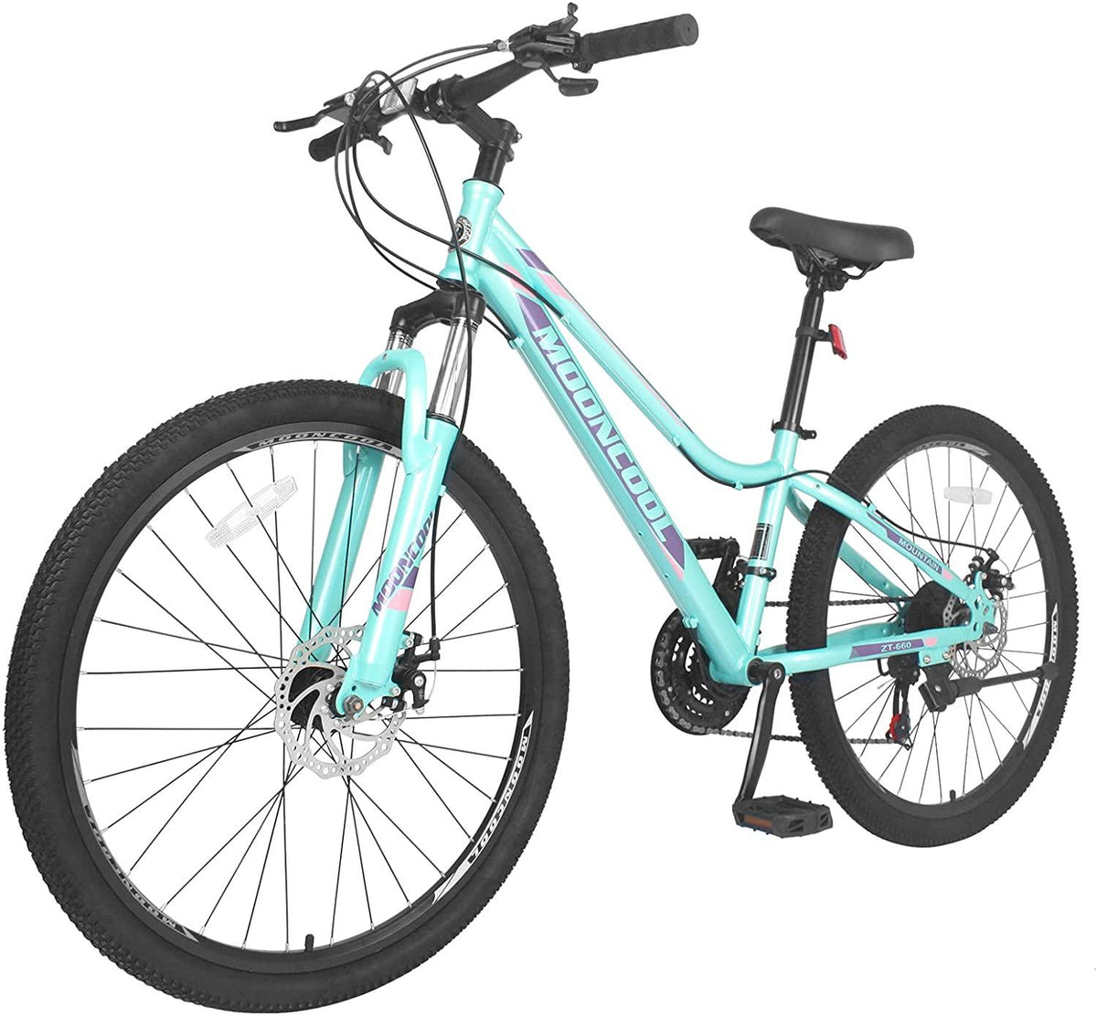 Mountain Bike 21 Speeds 20/24/ 26 Inch Wheel, Double Disc Brakes Mountain Bicycles, Aluminum and Steel Frame Options, Multiple Colors Adult Mountain Bikes for Men Women Ladies.