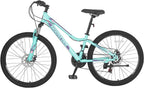Mountain Bike 21 Speeds 20/24/ 26 Inch Wheel, Double Disc Brakes Mountain Bicycles, Aluminum and Steel Frame Options, Multiple Colors Adult Mountain Bikes for Men Women Ladies.