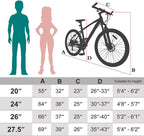 Mountain Bike 21 Speeds 20/24/ 26 Inch Wheel, Double Disc Brakes Mountain Bicycles, Aluminum and Steel Frame Options, Multiple Colors Adult Mountain Bikes for Men Women Ladies.
