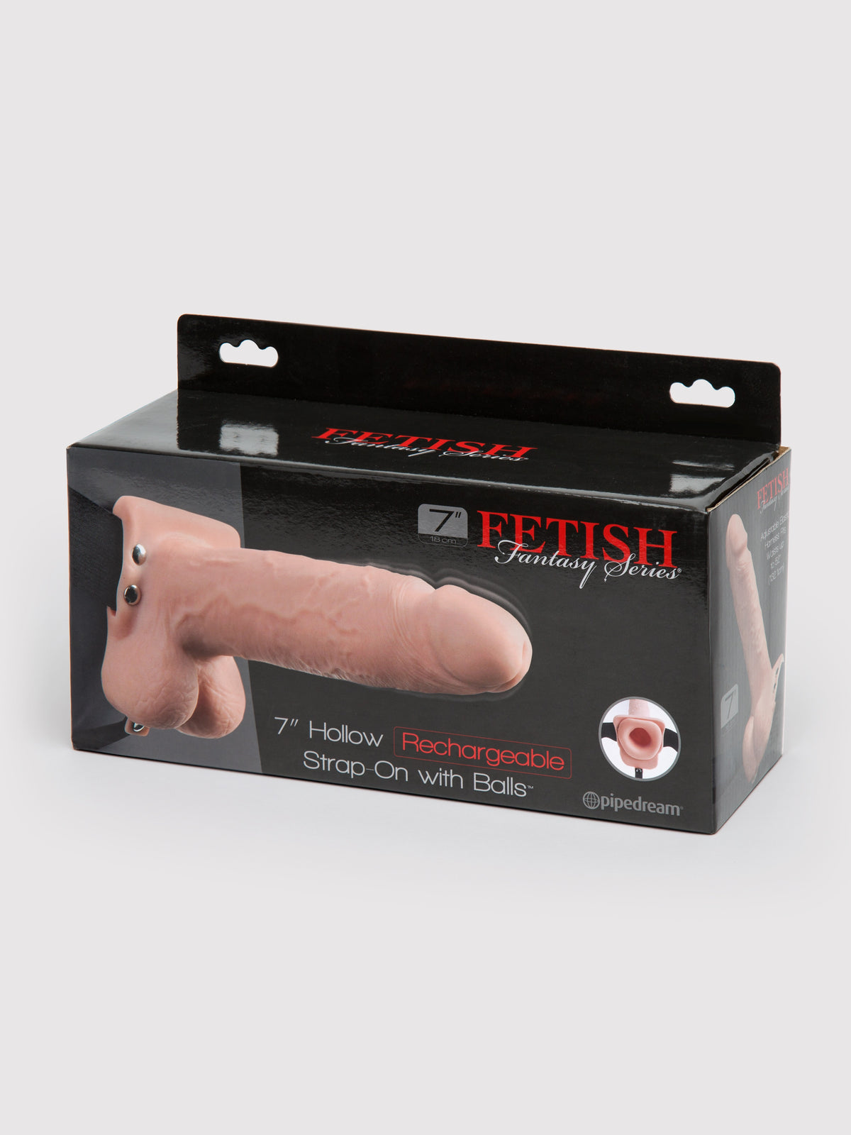 Fetish Fantasy Hollow 10 Function Vibrating Strap-On 7 Inch, Flesh Pink