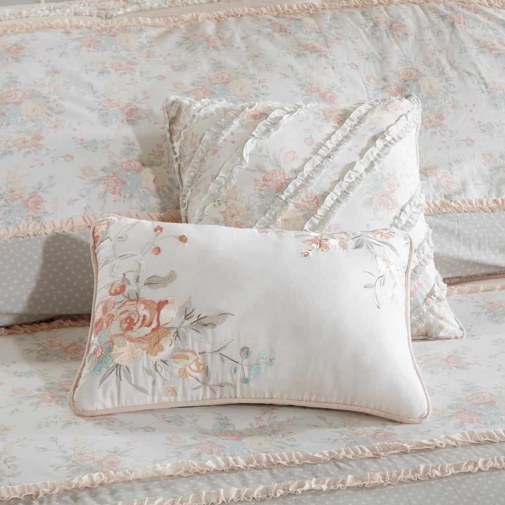 Home Essence Cotta180 Thread Count Embroidery Percale Tufted 9 Pieces Bedding Sets, With Comforter Shams Bed skirt Decorative Pillows