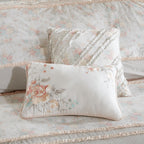 Home Essence Cotta180 Thread Count Embroidery Percale Tufted 9 Pieces Bedding Sets, With Comforter Shams Bed skirt Decorative Pillows