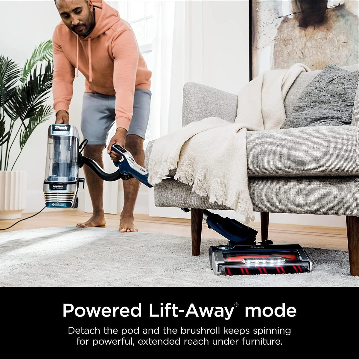 Shark AZ3002 Stratos Upright Vacuum with DuoClean PowerFins, HairPro, Powered Lift-Away, Self-Cleaning Brushroll, &amp; Odor Neutralizer Technology, Navy