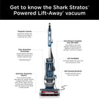 Shark AZ3002 Stratos Upright Vacuum with DuoClean PowerFins, HairPro, Powered Lift-Away, Self-Cleaning Brushroll, &amp; Odor Neutralizer Technology, Navy