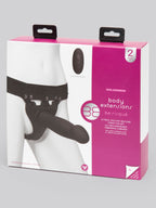 Doc Johnson Silicone Hollow Remote Control Strap-On Set 9 Inch, Black