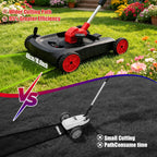 4-in-1 Cordless Lawn Mower, Weed Eater and Edger Combo, Adjustable Height &amp; Angle, Electric String Trimmer with Wheels Grass Trimmer for Garden Yard (2x4.0Ah Battery &amp; Charger Included)