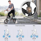 Gyroor C3 Electric Bike for Adults, 450W eBike with 18.6MPH up to 28 Mileage, 14in Air-Filled Tires, Dual Disc Braking, 3 Riding Modes