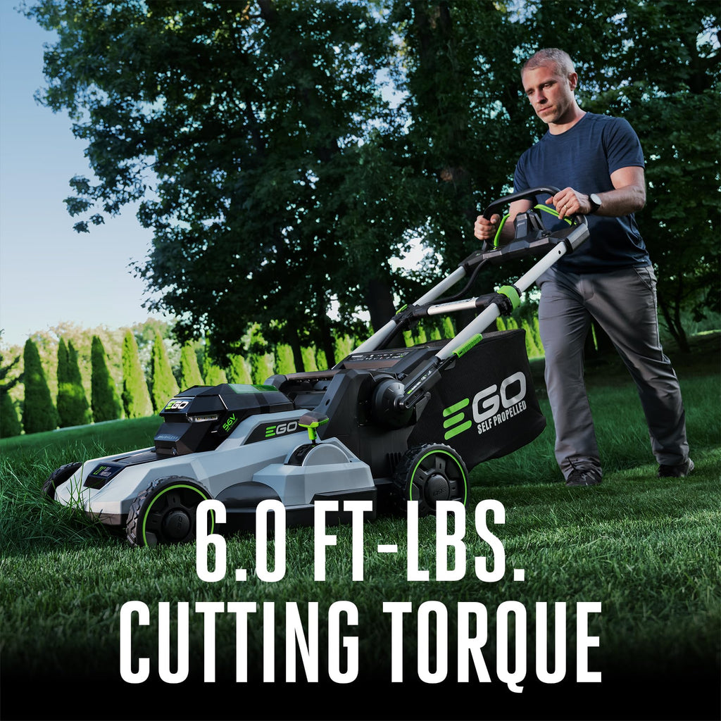 21-Inch Electric Lawn Mower, Self-Propelled Cordless, Includes 56V 6.0Ah Battery and 320W Charger (LM2114SP) Plus Extra 21" Mower High-Lift Blade (AB2103)
