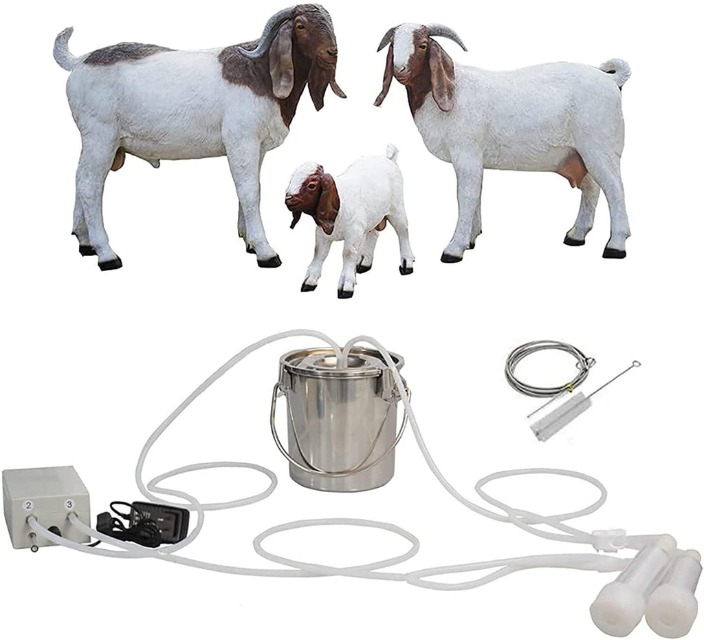 huidazhou cow milking machine electric,pulsation vacuum pump cow milker, automatic portable livestock milking equipment, stainless steel milker livestock household domestic farm milking device,14l