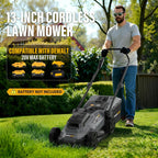 Cordless Lawn Mower Compatible with Dewalt 20V MAX Battery (Tool Only) | 13" Deck, Brushless Motor, 5-Position Height Adjust, 8 Gal Bag, Ideal for Small Yards