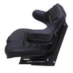 aftermarket ford black universal tractor seat with full suspension and adjustable angle base