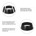 40.5 in. D Christmas Black Hammered Metal Tree Collar (KD)