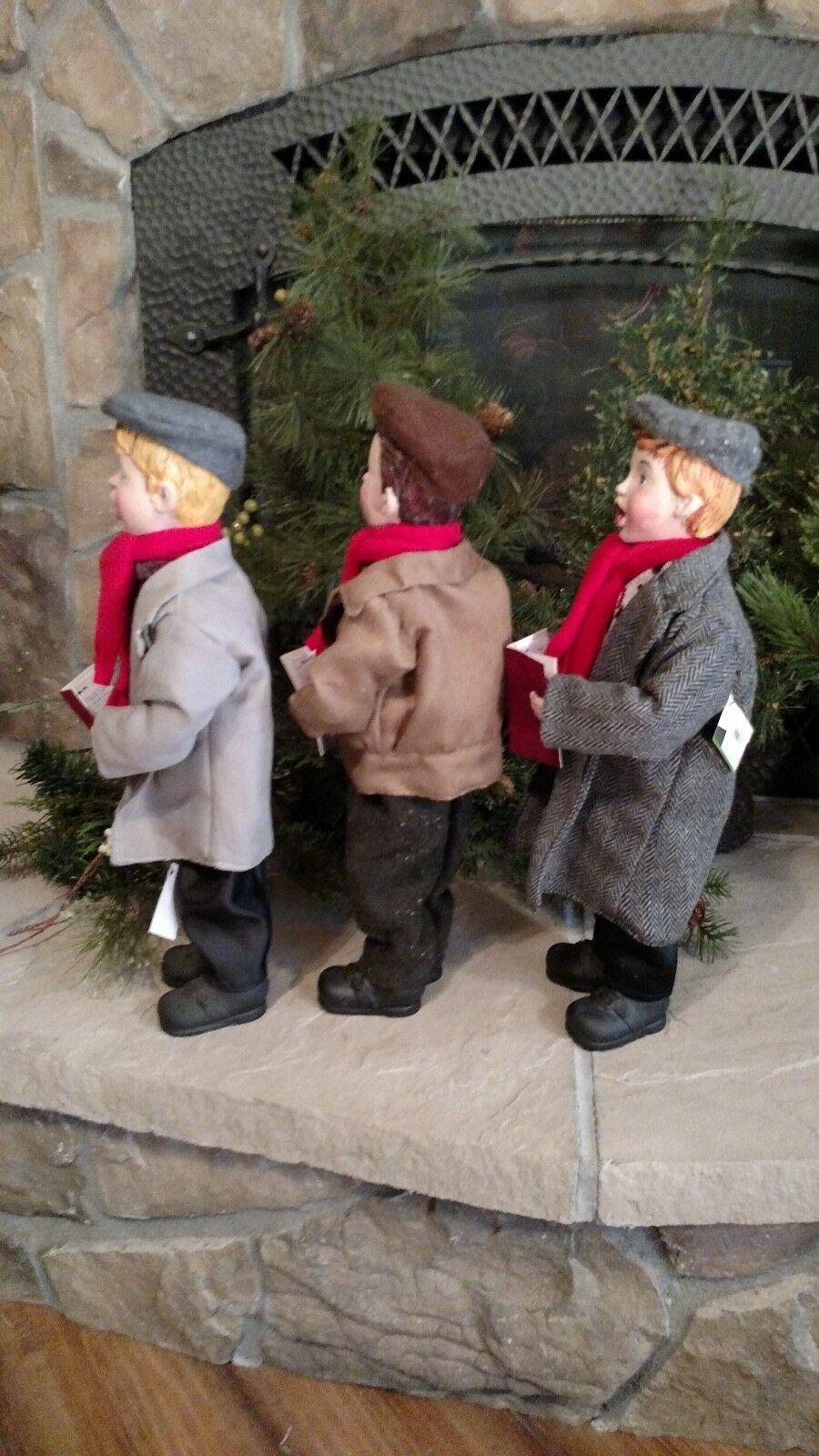 Set 3 NIB 16" THREE BOY CAROLERS Christmas Scene Figure Display Prop