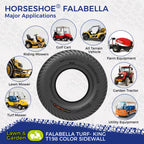 FALABELLA (2-Pcs) 24X9.50-12 6-PLY LRC Lawn Mower 24x9.5x12 Riding Machine Golf Carts 24x9.5-12 Turf Equipment &amp; Tractors Tires, Heavy Duty Turf-King, Color Sidewall