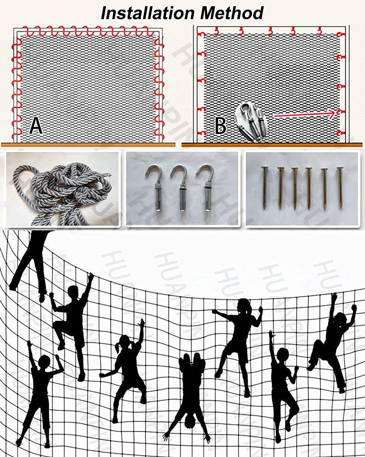 ANUOMY Climbing Frame Net for Kids | Rope Ladder Protection Net | Heavy Duty Netting Discoloration Material - Dia 14mm 15cm | Children Safety Net