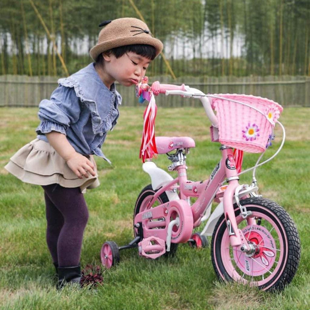 JLFSDB Kids Bike BMX Bike for Kids Boys Girls Bicycle Princess Kid Bike 12 14 16 18 inch,  Connect Assembly &amp; Regular Assembly with Training Wheels, Pink (Size : 18inch)
