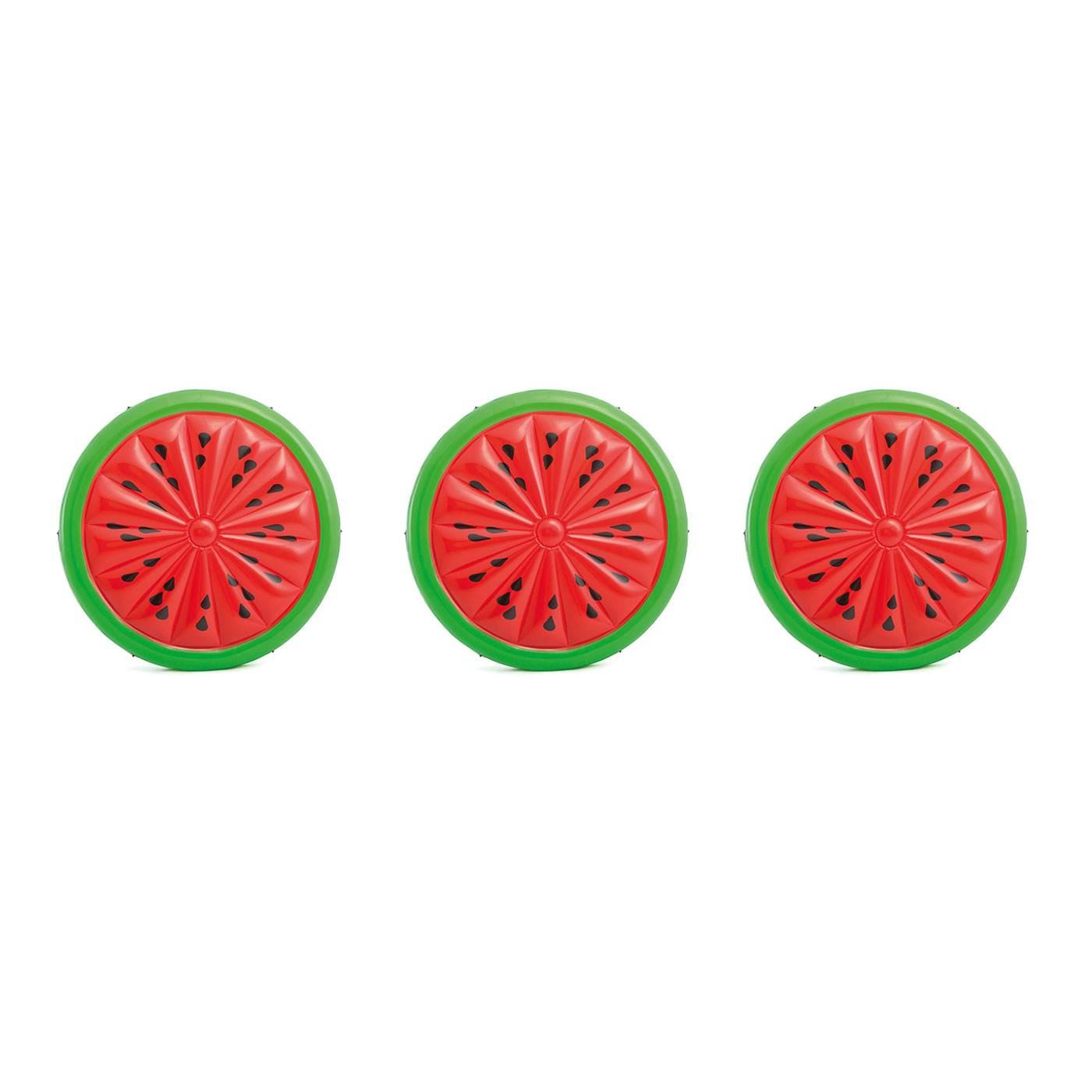 Giant Inflatable 72" Watermelon Island Summer Swimming Pool Float (3 Pack)