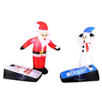 5 ft. Inflatable Santa And Snowman Playing Corn Hole