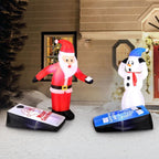 5 ft. Inflatable Santa And Snowman Playing Corn Hole