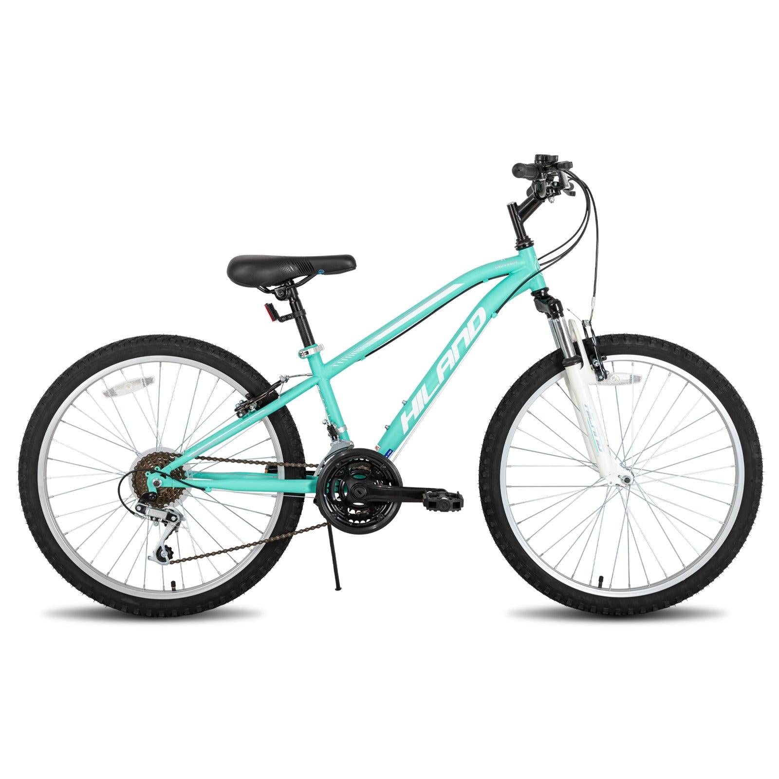 Hiland 24 Inch Steel Frame Mountain Bike for-teenagers and Beginner-Level to Advanced Riders, Green