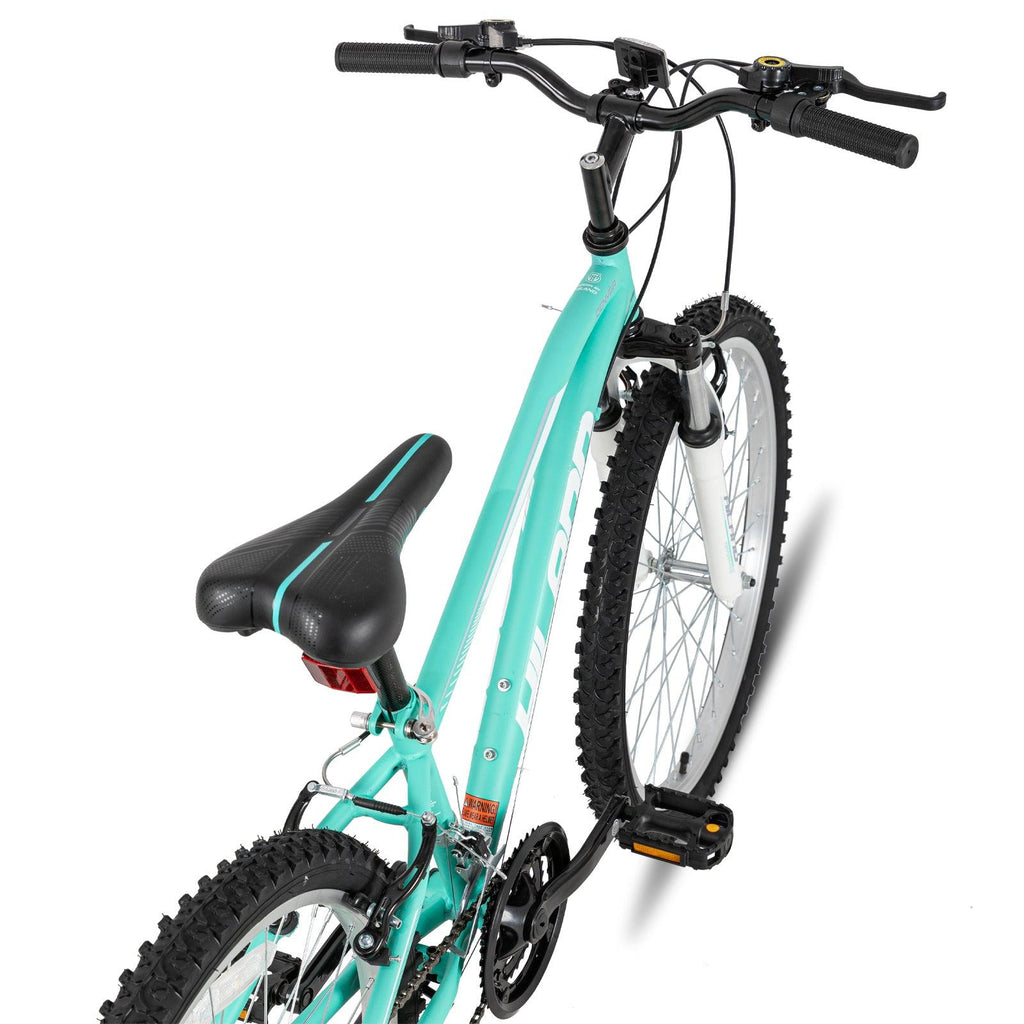 Hiland 24 Inch Steel Frame Mountain Bike for-teenagers and Beginner-Level to Advanced Riders, Green