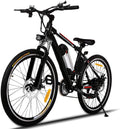 Hicient Electric Bike Electric Bicycle for Adult 26'' Electric Mountain Bike 250W Ebike 21 Speed Gear with Removable Lithium Battery and Battery Charger (Dark Black)