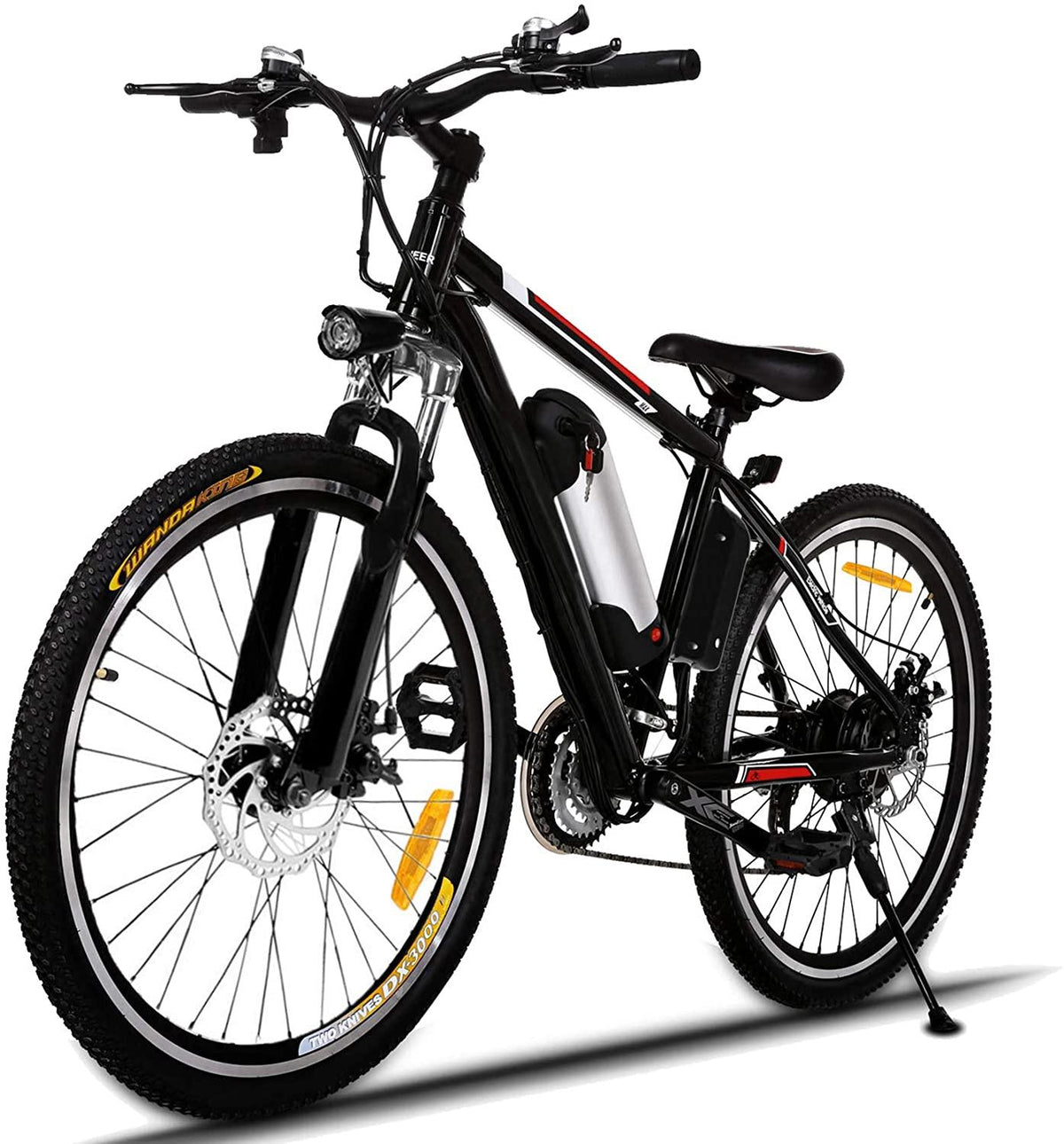Hicient Electric Bike Electric Bicycle for Adult 26'' Electric Mountain Bike 250W Ebike 21 Speed Gear with Removable Lithium Battery and Battery Charger (Dark Black)