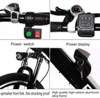 Hicient Electric Bike Electric Bicycle for Adult 26'' Electric Mountain Bike 250W Ebike 21 Speed Gear with Removable Lithium Battery and Battery Charger (Dark Black)