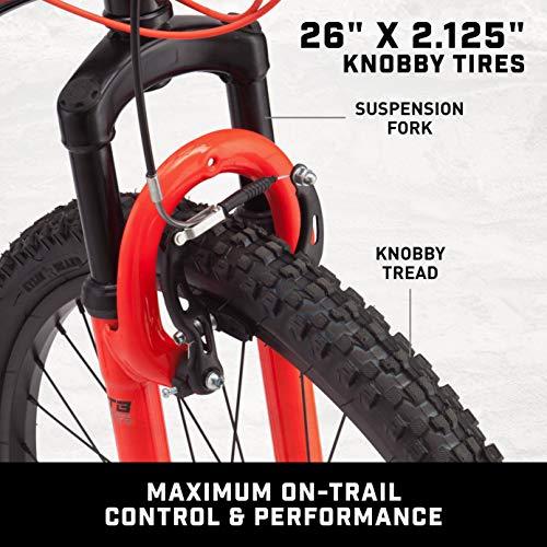 Mongoose Status 2.2 Men's with Full and Suspension 26 In. Bicycle, Black