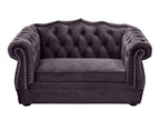 Tov Furniture TOV-P2037-N Yorkshire Collection  Button Tufted Pet Bed with Velvet Cushion