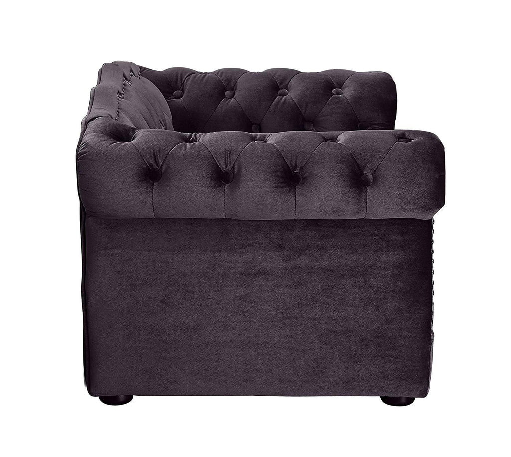 Tov Furniture TOV-P2037-N Yorkshire Collection  Button Tufted Pet Bed with Velvet Cushion