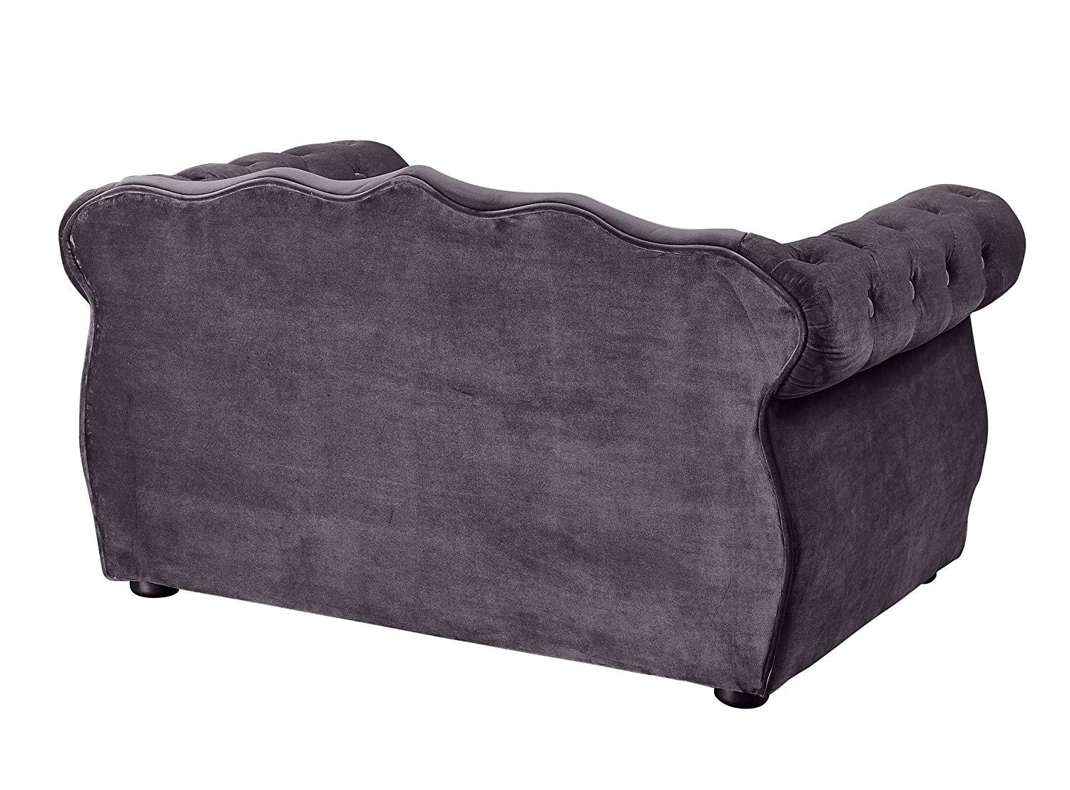 Tov Furniture TOV-P2037-N Yorkshire Collection  Button Tufted Pet Bed with Velvet Cushion