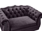 Tov Furniture TOV-P2037-N Yorkshire Collection  Button Tufted Pet Bed with Velvet Cushion