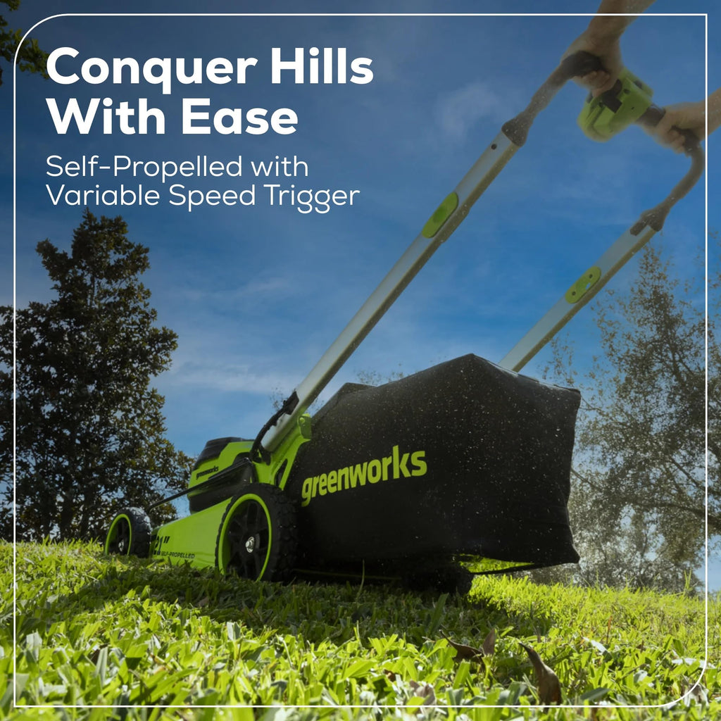 60V 21” Dual-Blade Self-Propelled Lawn Mower with (2) 5.0 Ah Batteries &amp; Rapid Charger