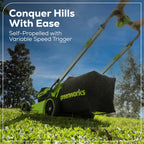 60V 21” Dual-Blade Self-Propelled Lawn Mower with (2) 5.0 Ah Batteries &amp; Rapid Charger