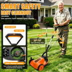 Mini Cordless Lawn Mower, 9 Inch Electric Grass Cutter, Brushless Motor, 2 x 21V 4.0Ah Batteries, 3 Adjustable Cutting Heights, Lightweight Push Mower for Small Yard &amp; Garden (Orange)
