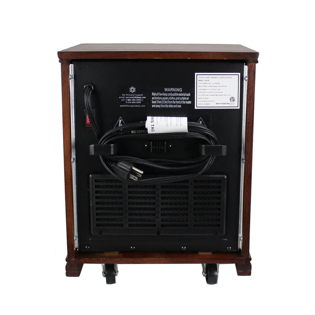 Lifesmart LifePro Dark Oak 1500 Watt Infrared Electric Portable Space Heater