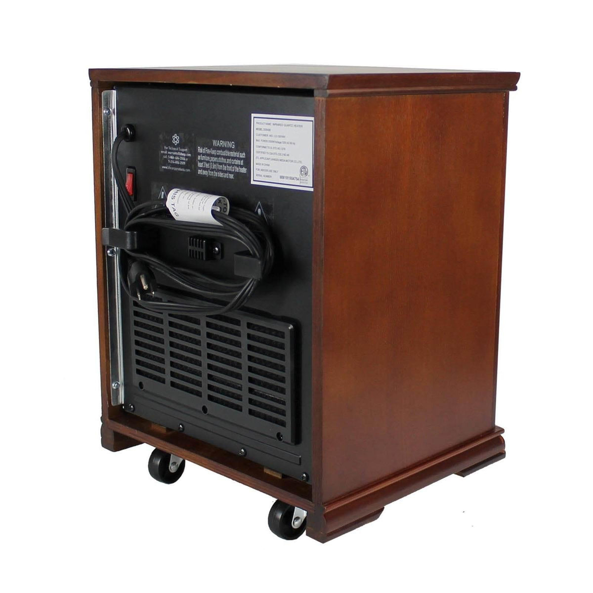 Lifesmart LifePro Dark Oak 1500 Watt Infrared Electric Portable Space Heater