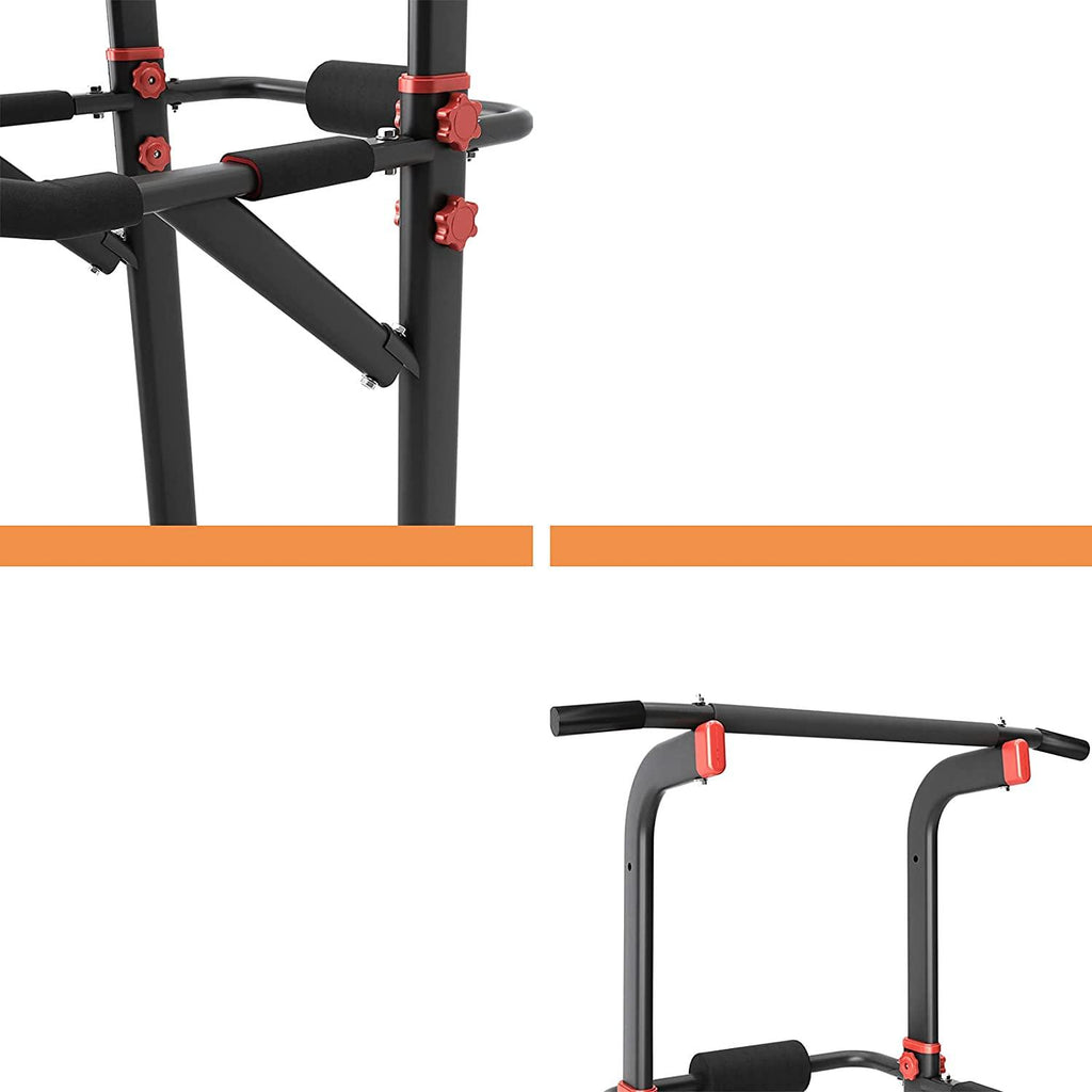 SOGES Power Tower Pull Up Bar Dip Station Adjustable Height,Black